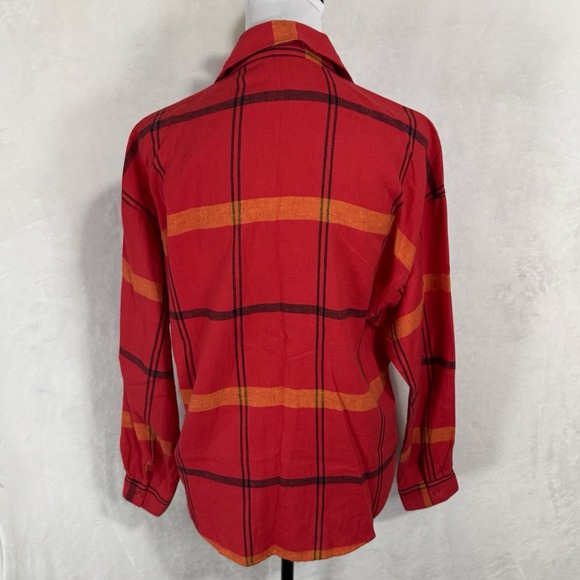 2 Vintage Diane Von Furstenberg Boxy Flannel Plaid Shirts Size S M Buffalo LOT - Picture 3 of 16